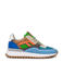 Floris van Bommel nubuck sneakers blauw/oranje/groen