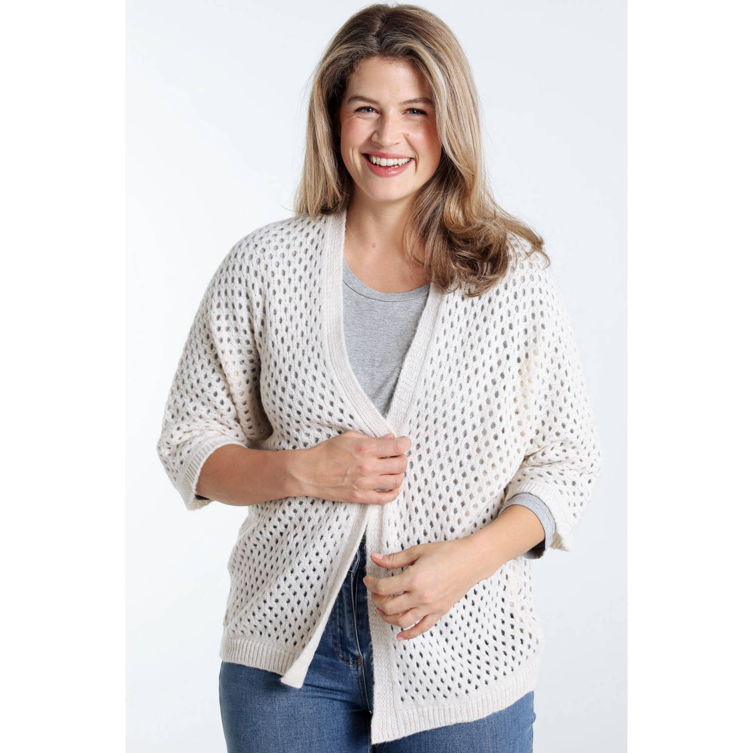 Paprika gebreid vest ecru