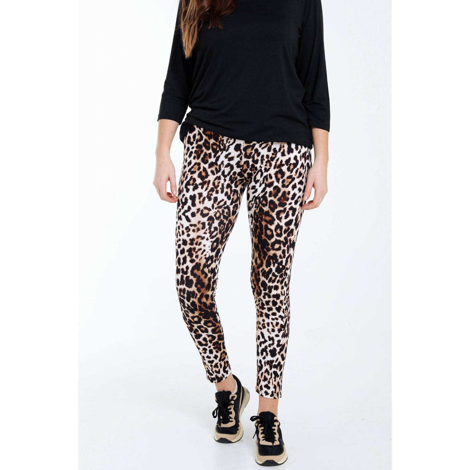 Paprika legging met panterprint bruin