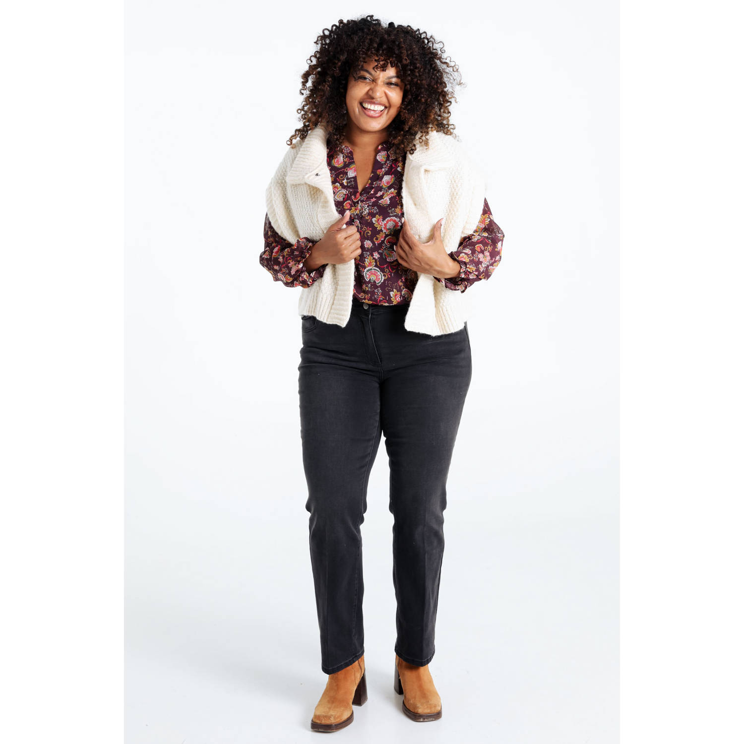 Paprika gebreid vest ecru