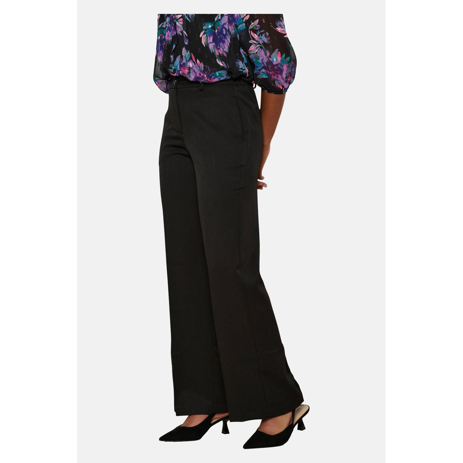 LOLALIZA straight fit broek zwart