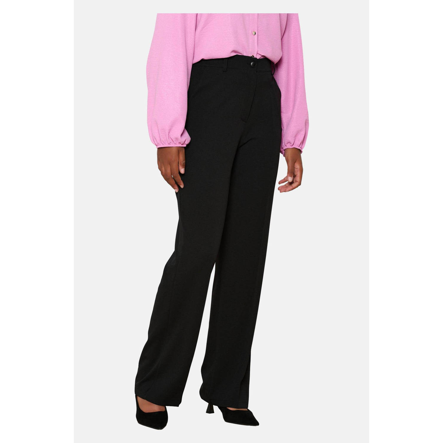 LOLALIZA high waist straight fit broek zwart