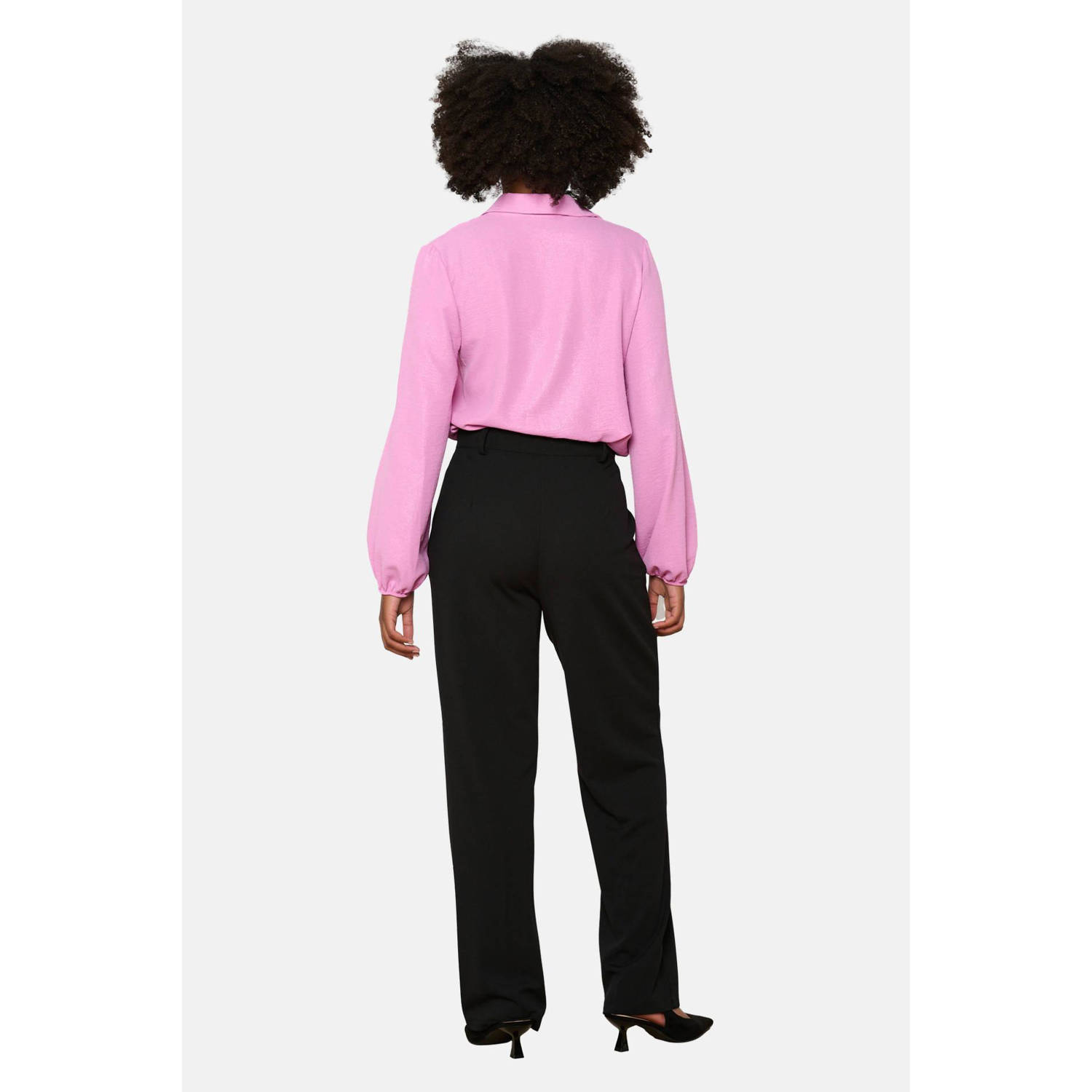 LOLALIZA high waist straight fit broek zwart