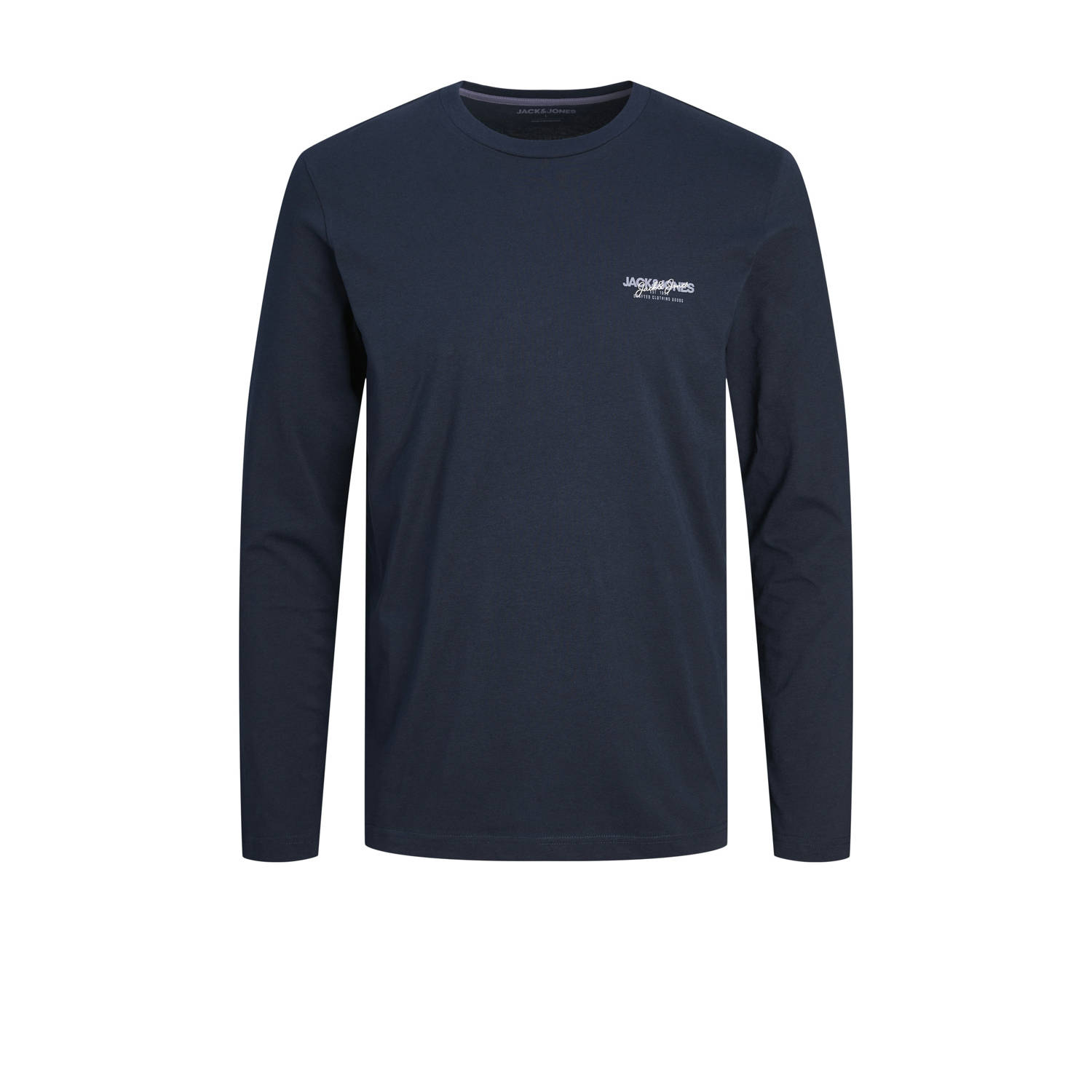 JACK & JONES PLUS SIZE longsleeve JJALVIS Plus Size met printopdruk donkerblauw