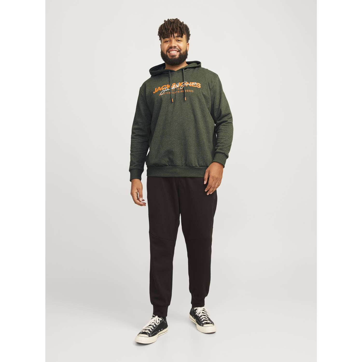 JACK & JONES PLUS SIZE hoodie JJALVIS groen