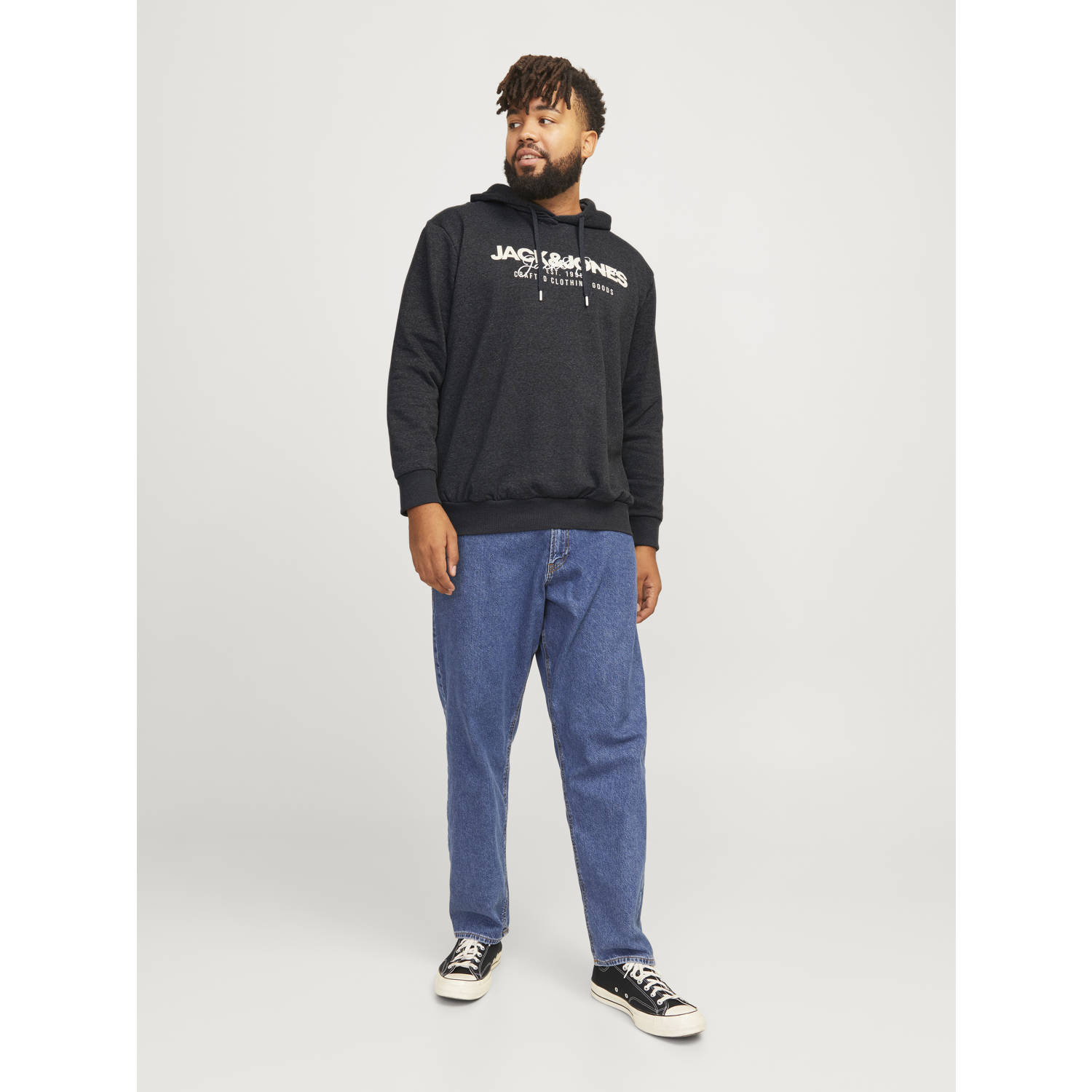 JACK & JONES PLUS SIZE hoodie JJALVIS zwart