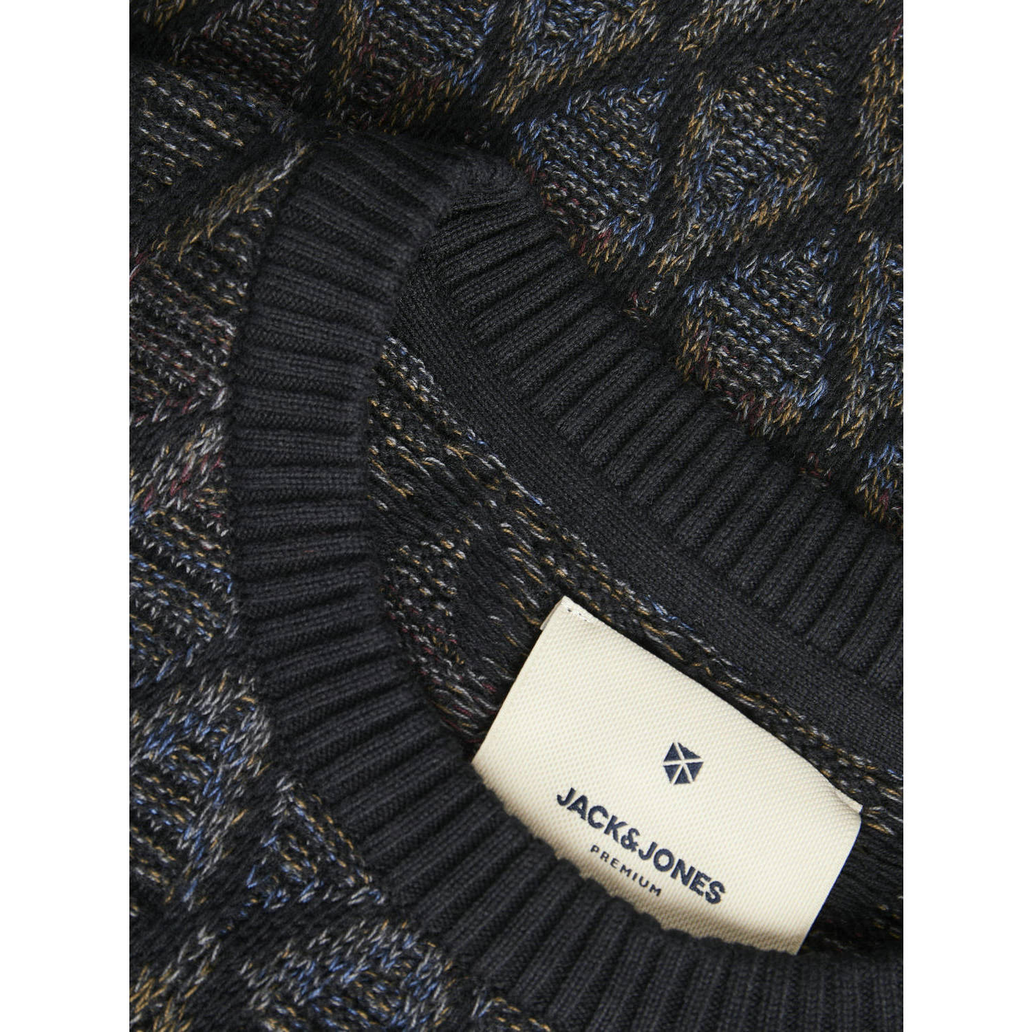 JACK & JONES PREMIUM gebreide trui JPRBLUEDDIE zwart