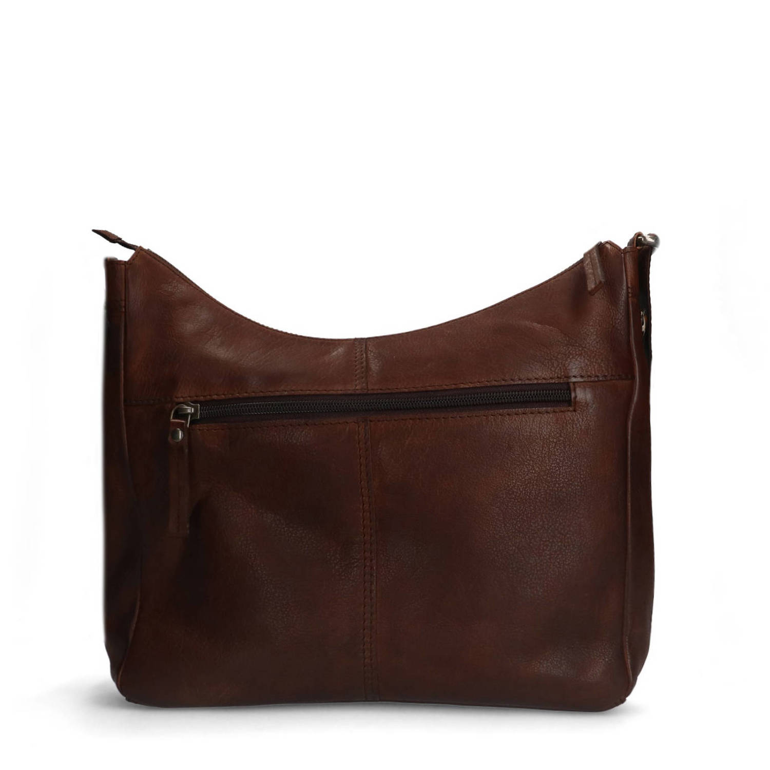 Manfield leren crossbody tas bruin