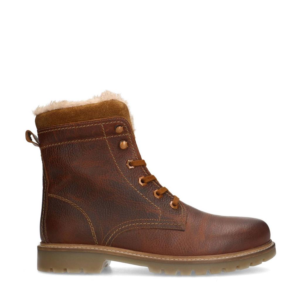 Cognackleurige heren Manfield gevoerde leren veterboots