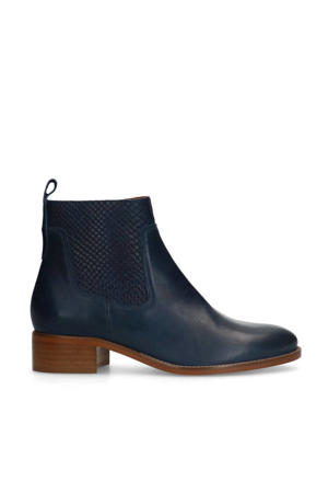 leren enkellaarzen donkerblauw