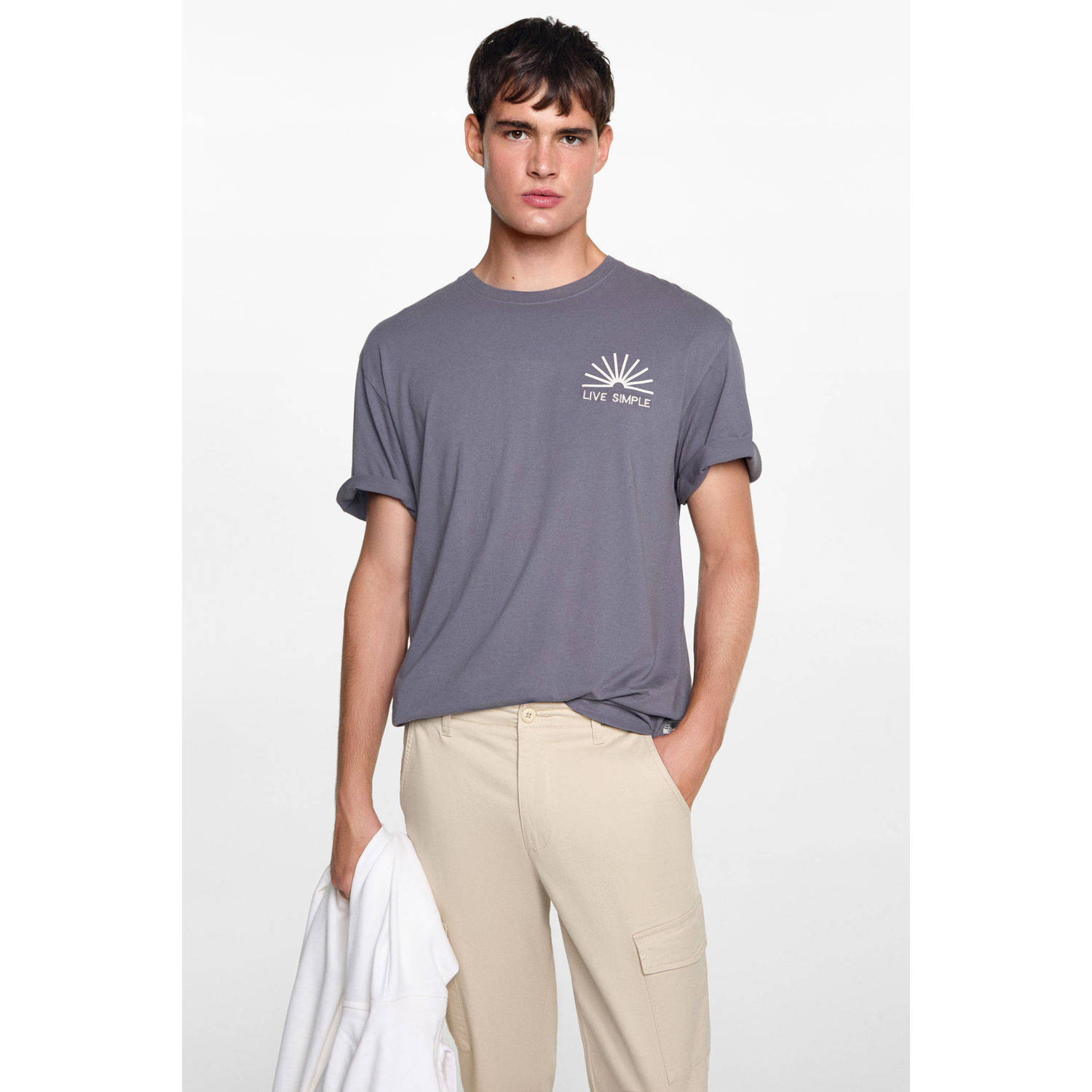 MANGO TEEN cargobroek lichtbeige