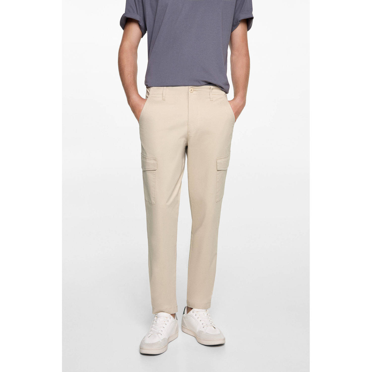 MANGO TEEN cargobroek lichtbeige