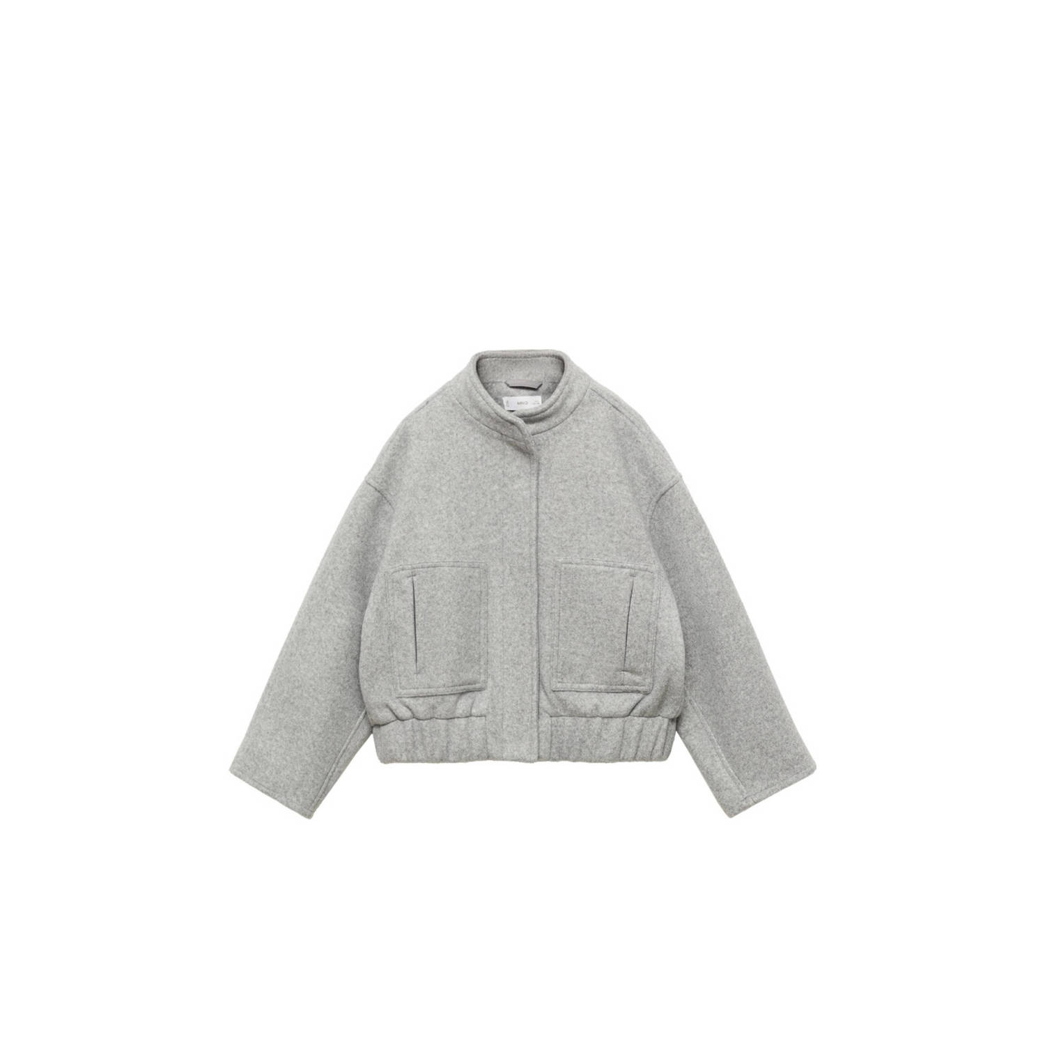 Mango Kids gemêleerde winterjas grijs