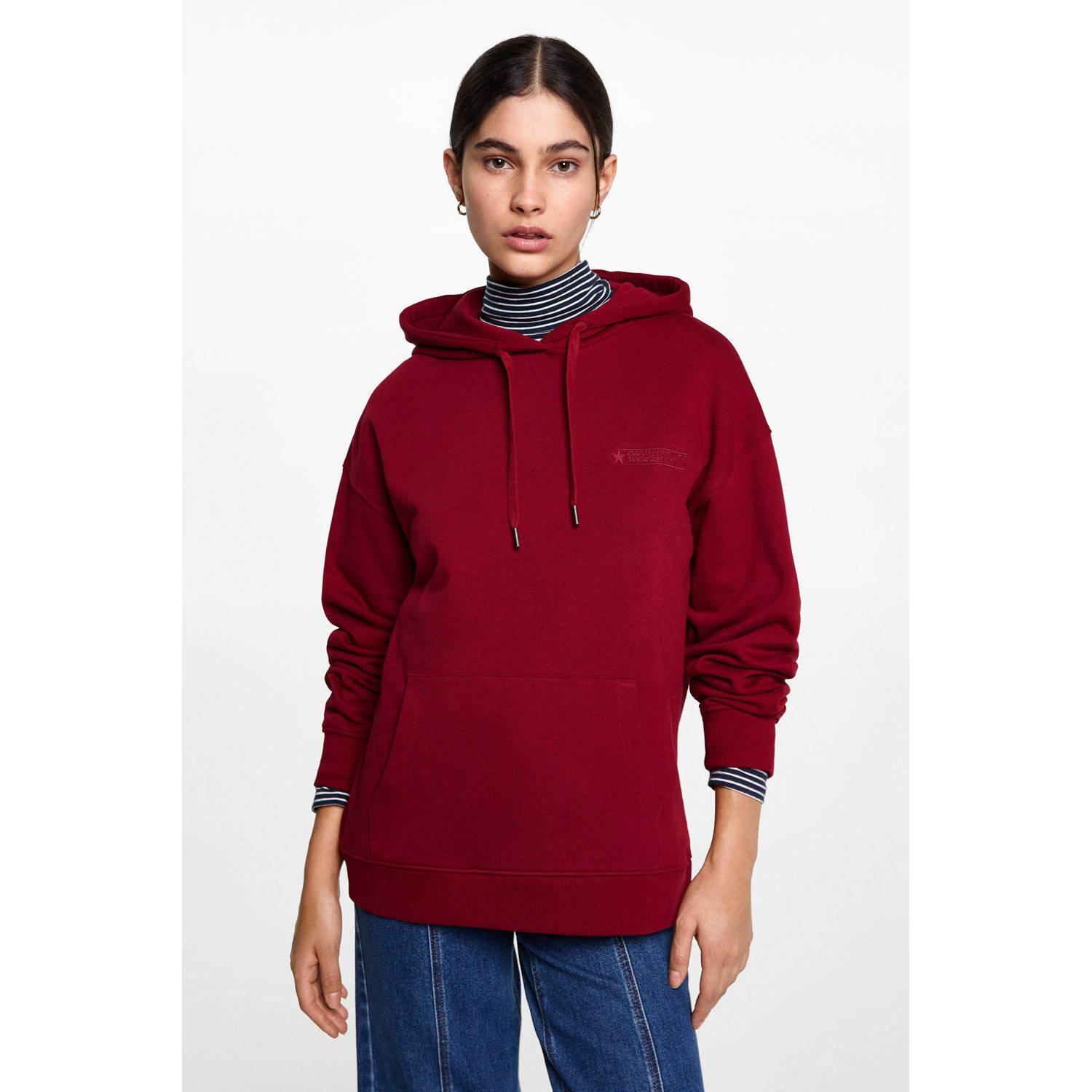 MANGO TEEN hoodie met backprint rood