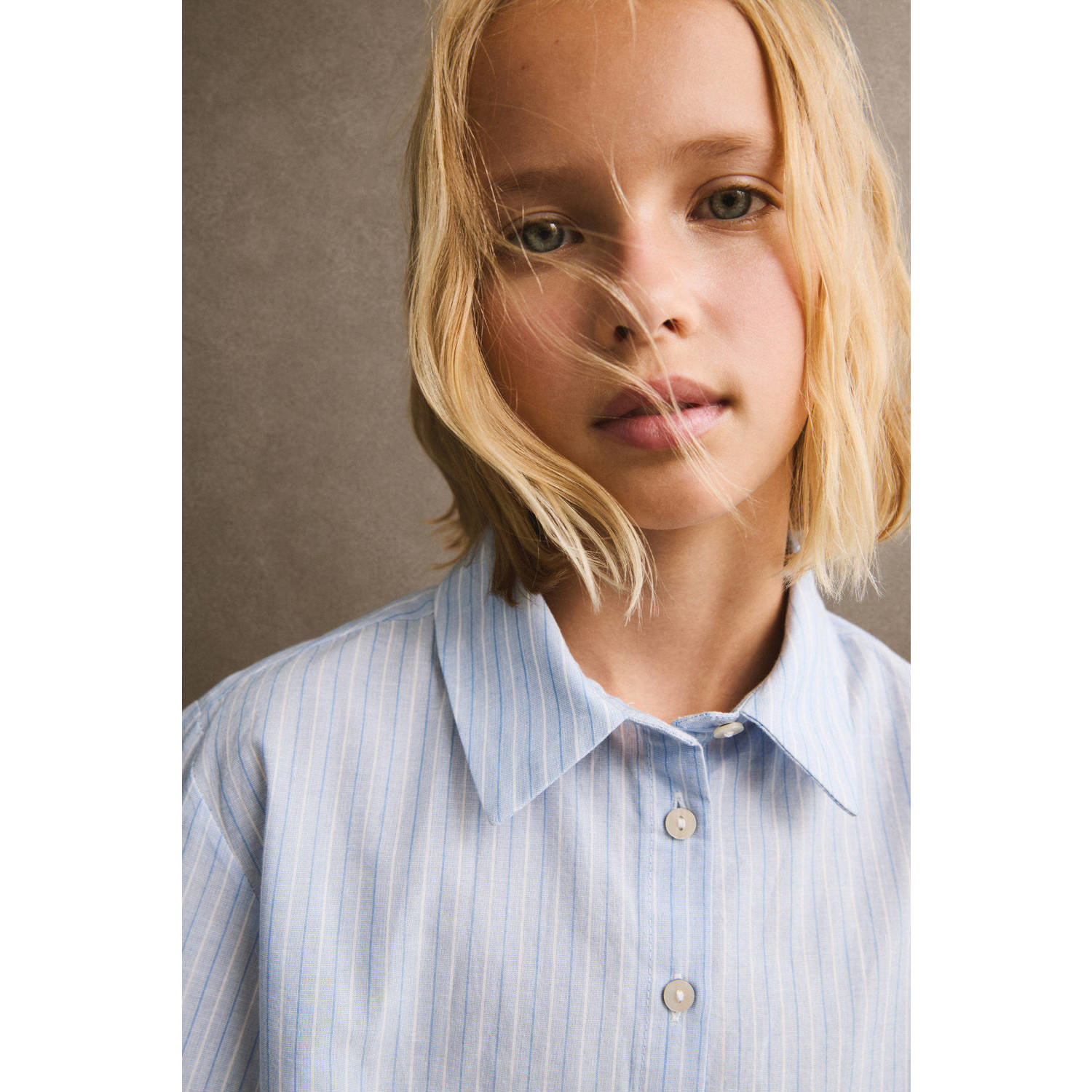 Mango Kids gestreepte blouse blauw