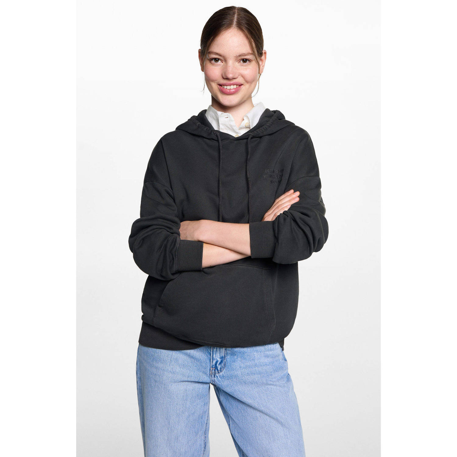 MANGO TEEN hoodie antraciet
