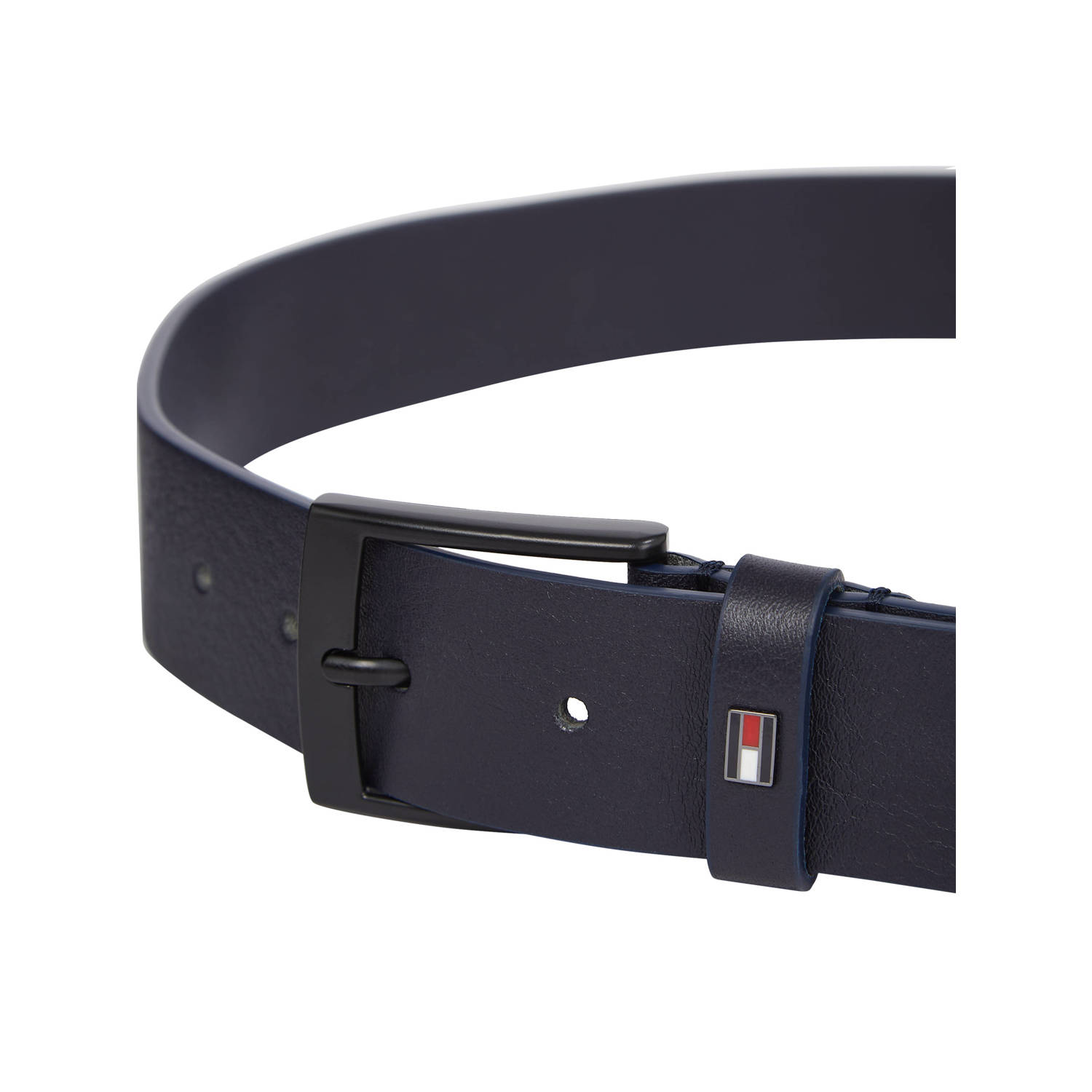 Tommy Hilfiger leren riem Adan donkerblauw