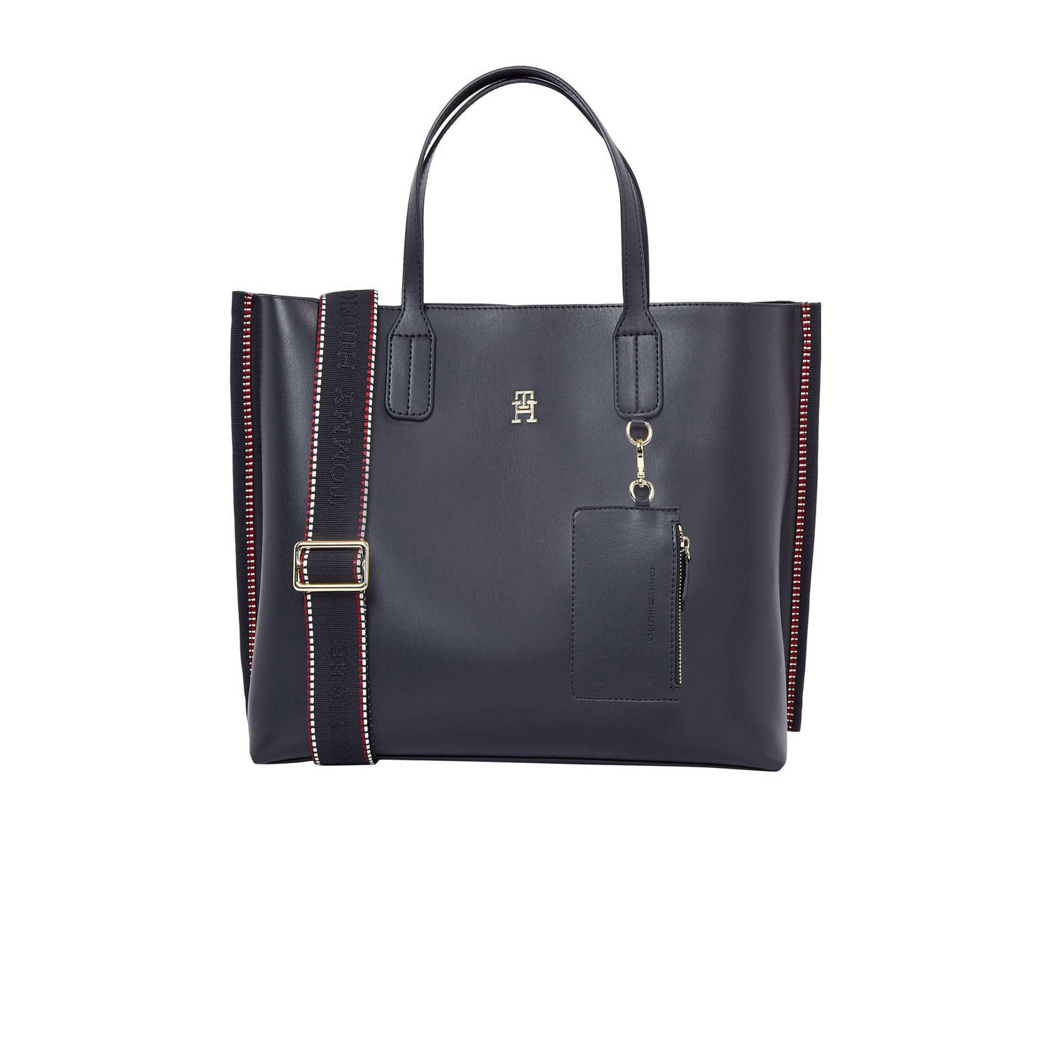 Tommy Hilfiger Schoudertas TH DISTINCT SATCHEL CORP dames schoudertas handtas shopper met zijstreep