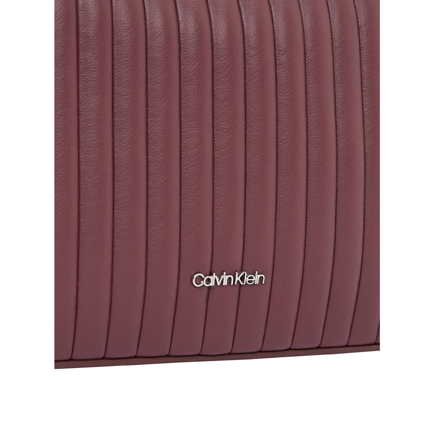 Calvin Klein doorgestikte crossbody tas donkerrood