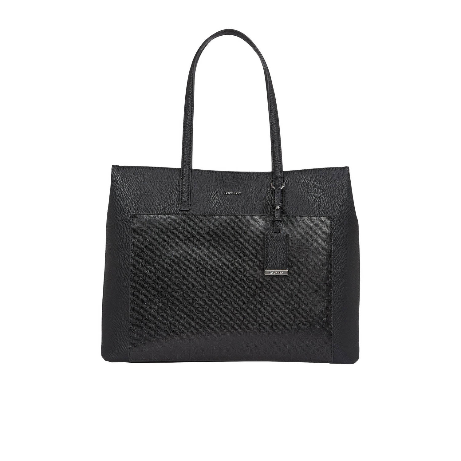 Calvin Klein Zwarte Polyethyleen Handtas Ruim Ontwerp Black Dames