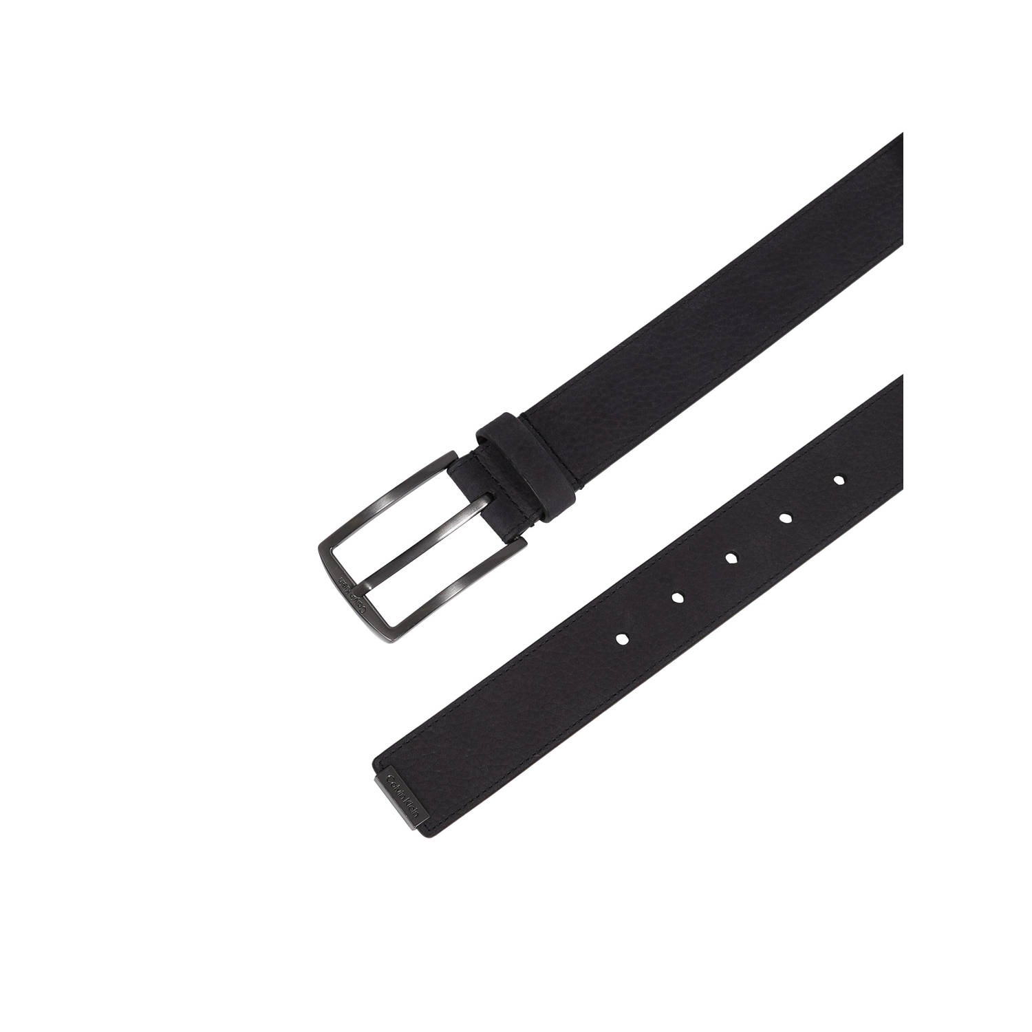Calvin Klein leren riem CK Casual zwart