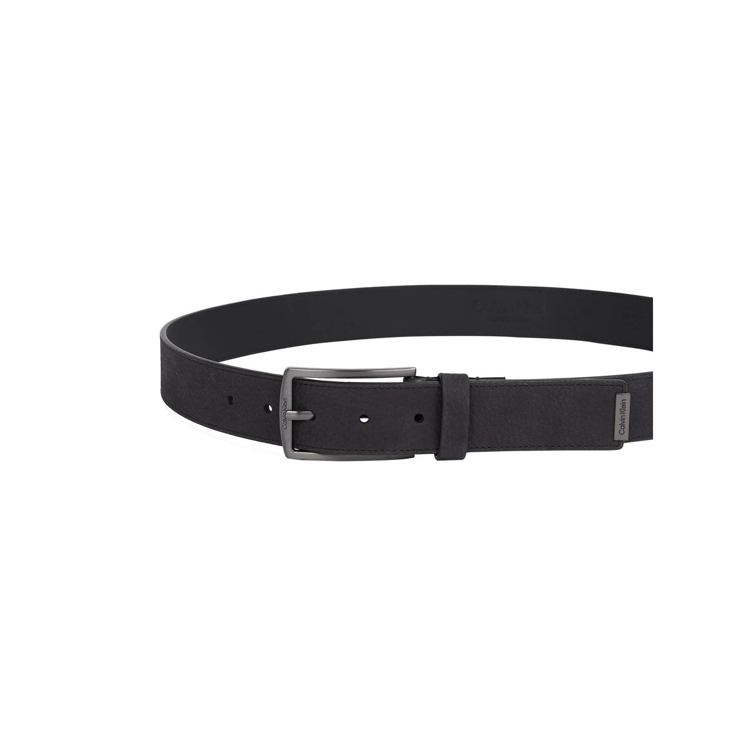 Calvin Klein leren riem CK Casual zwart