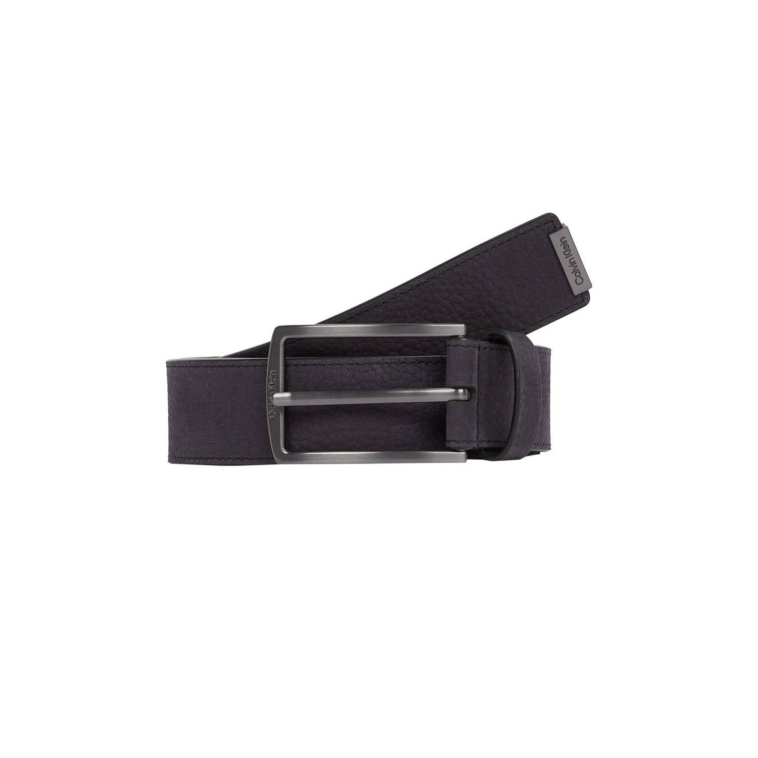 Calvin Klein leren riem CK Casual zwart