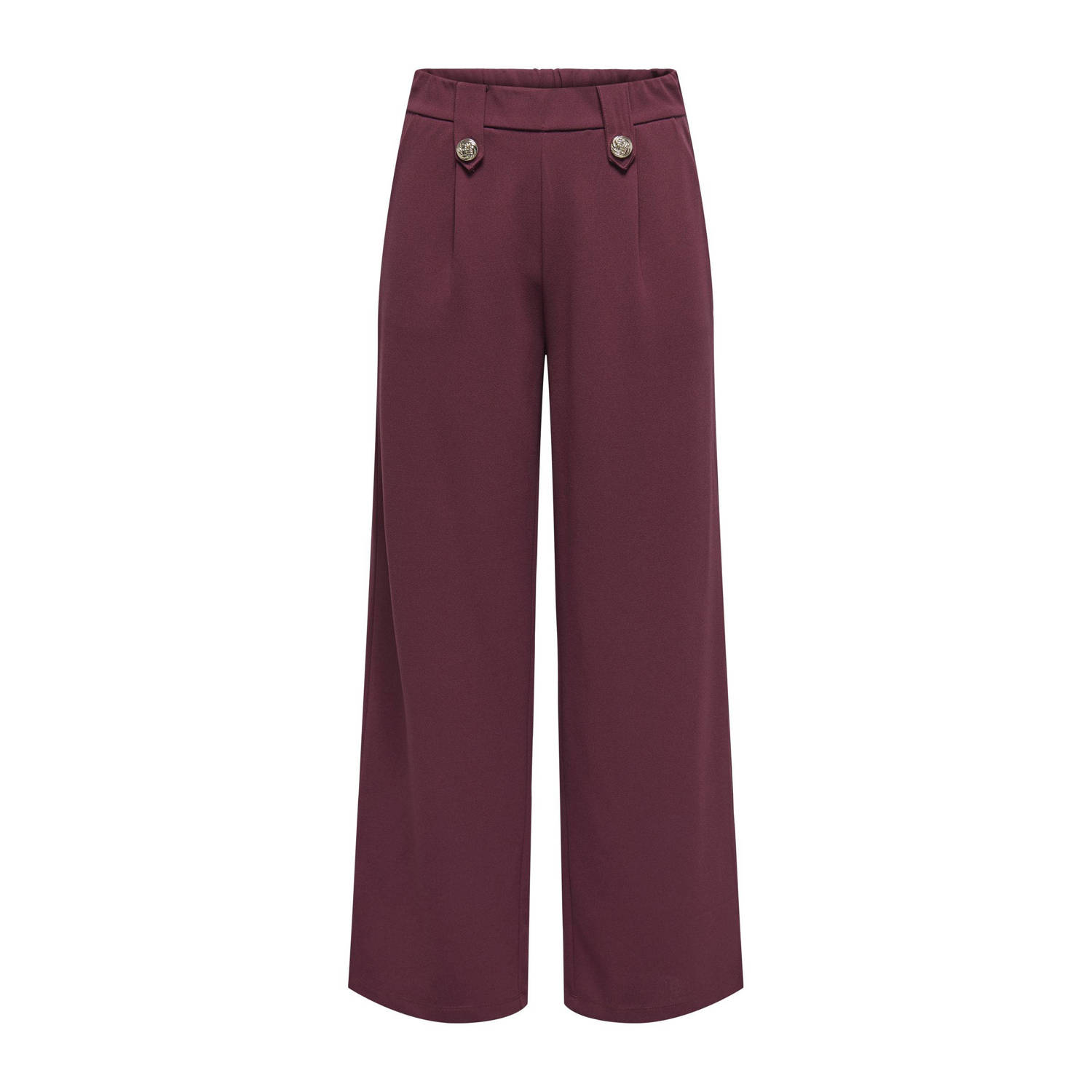 ONLY wide leg broek ONLSANIA donkerrood