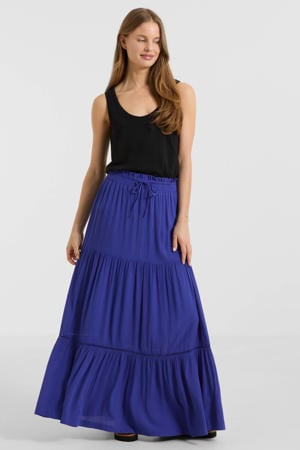maxi crinkle rok blauw
