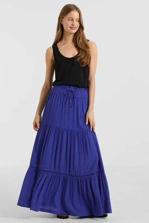 maxi crinkle rok blauw