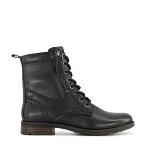   leren veterboots zwart