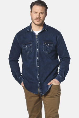 +FIT Collectie regular fit denim overshirt OLAVIK Plus Size donkerblauw