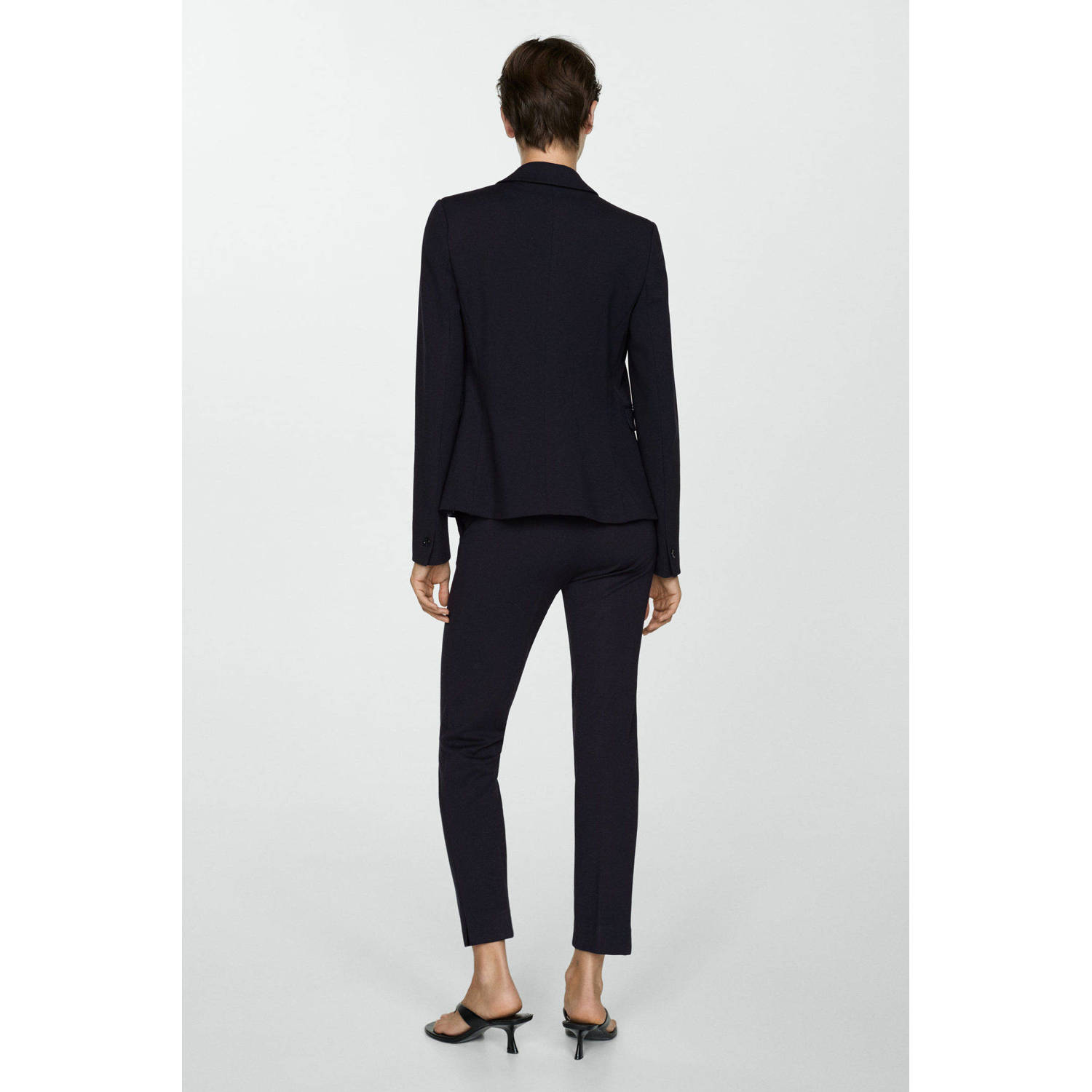 Mango slim fit broek donkerblauw