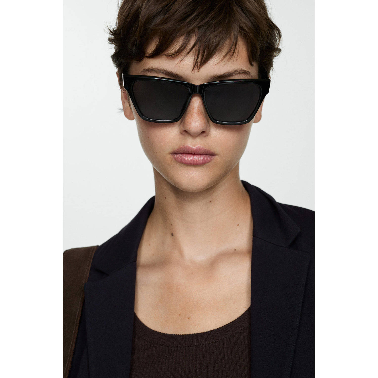 Mango rechtvallende blazer marine