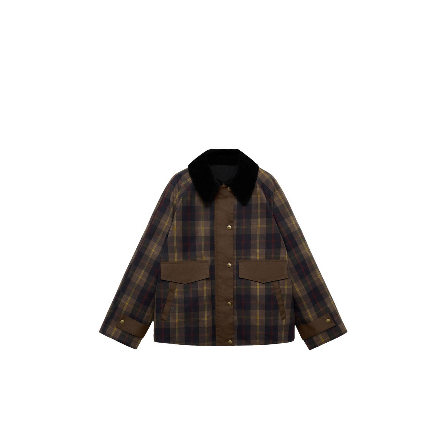 Mango geruite jack bruin groen blauw