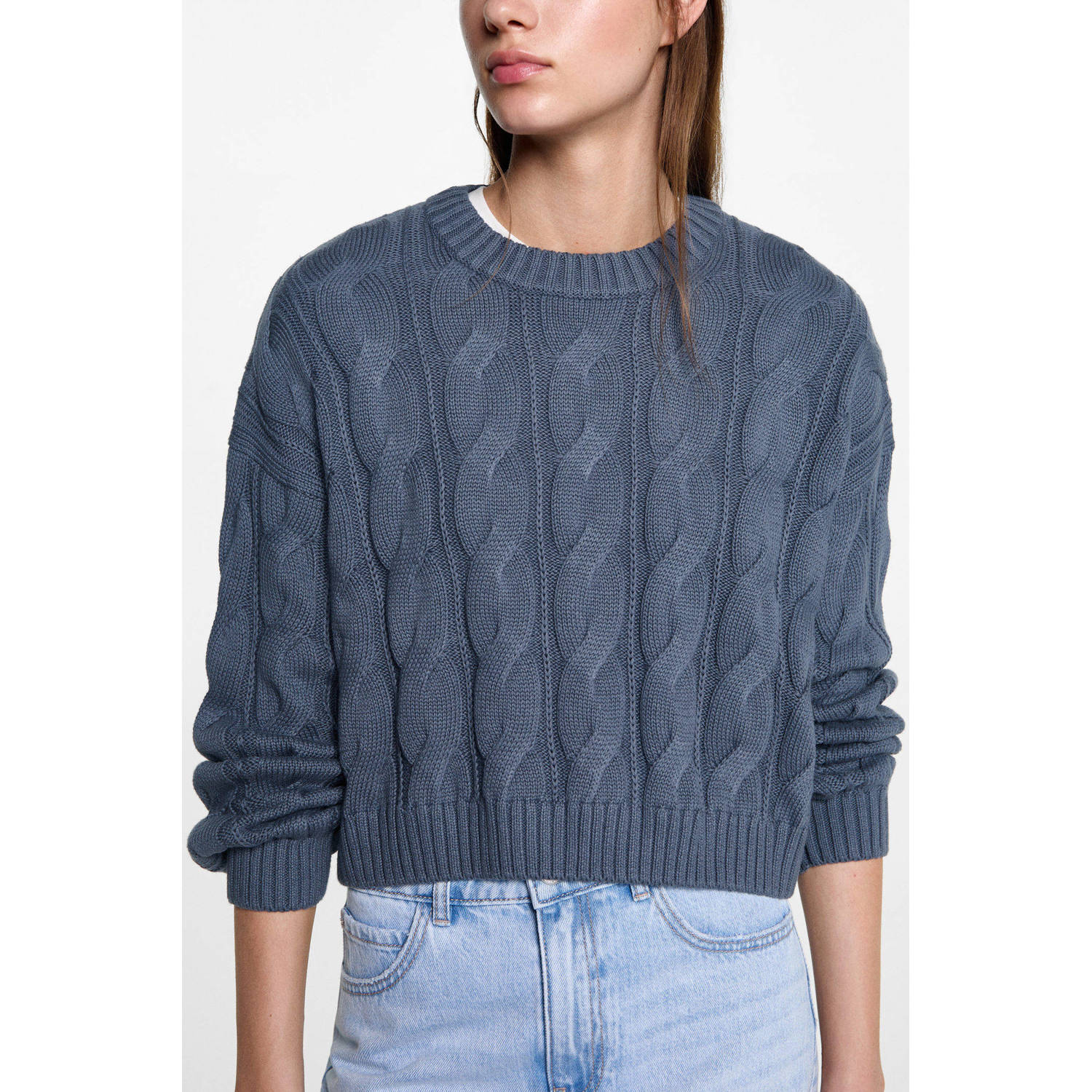 MANGO TEEN gebreide trui blauw