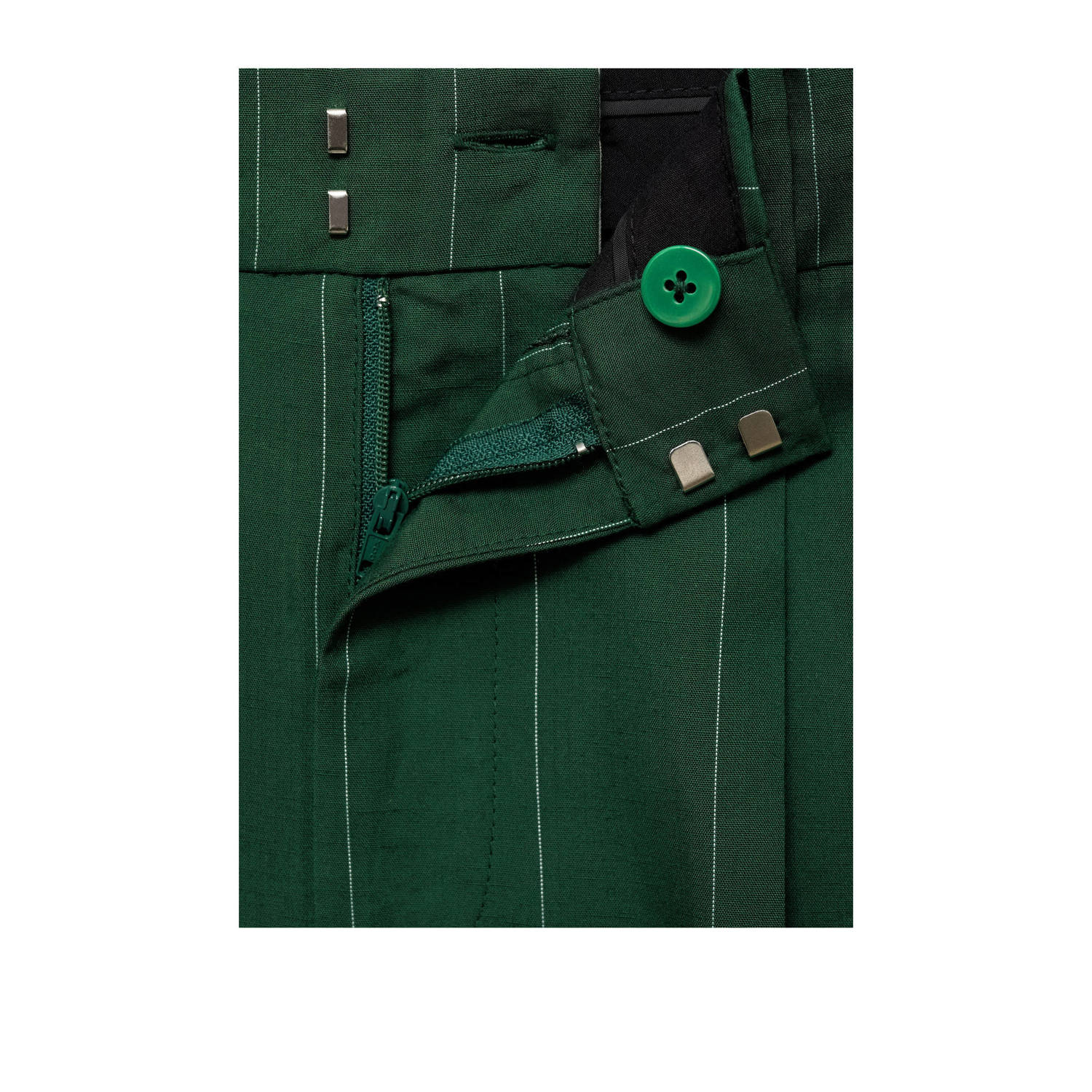 Mango wide leg high waist sweatpant groen