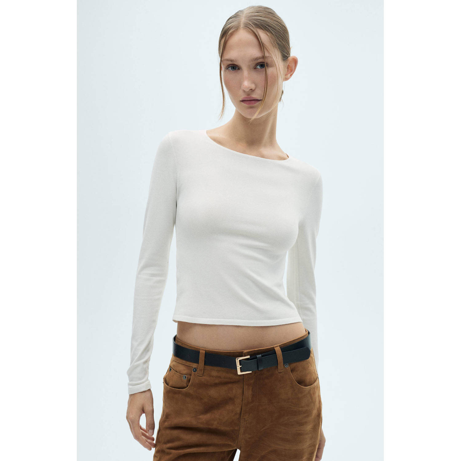 Mango cropped top wit