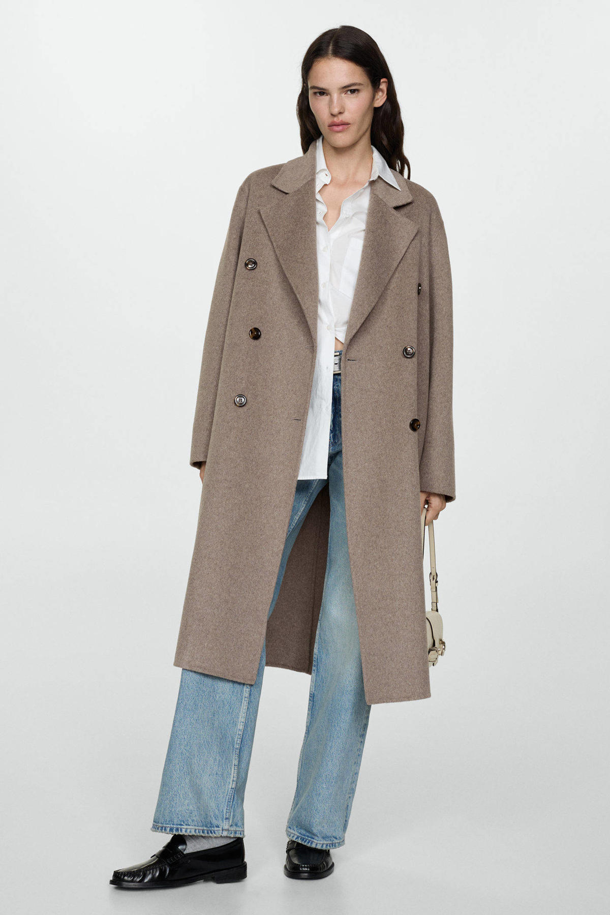 Mango jas met wol bruin kopen? Morgen in huis wehkamp