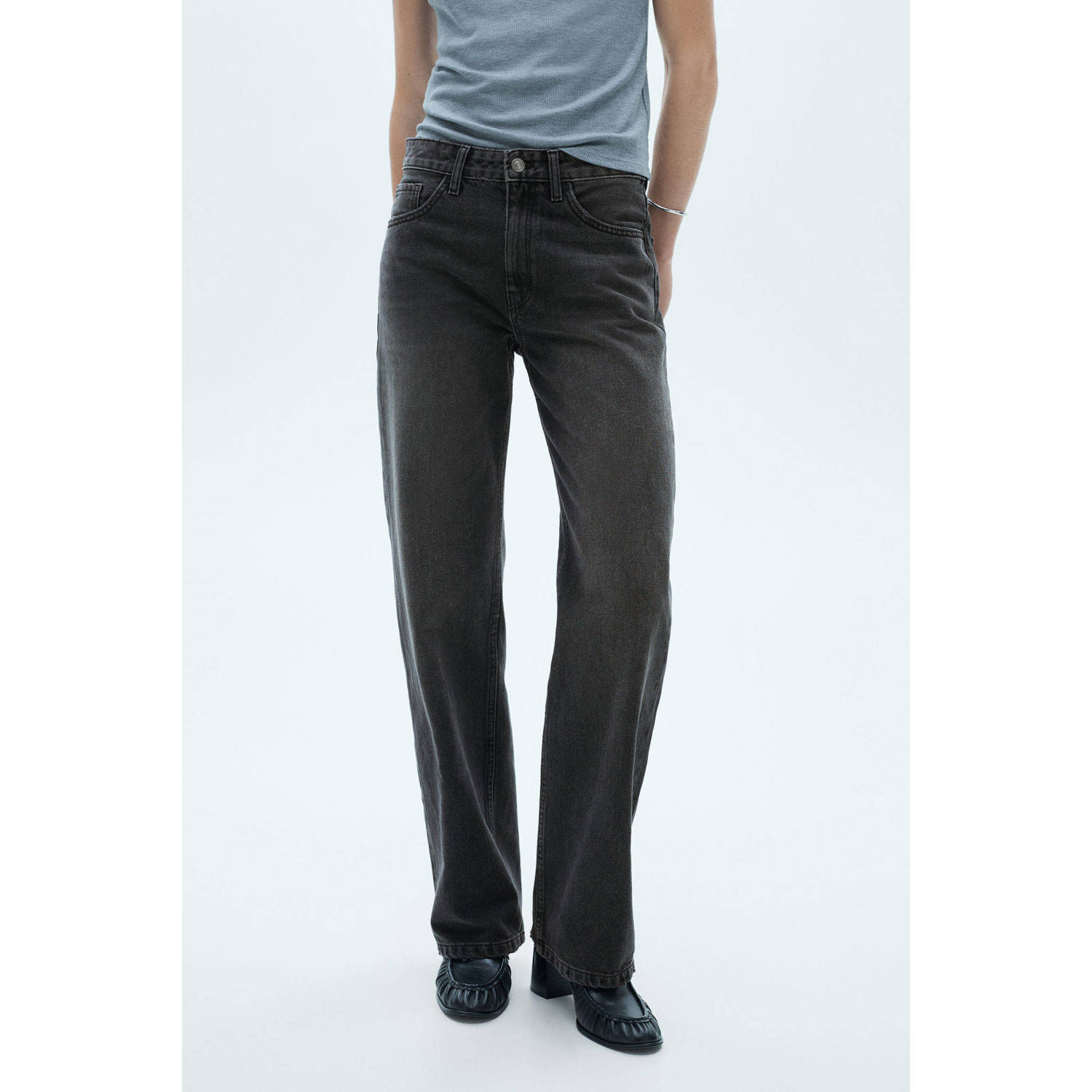 Mango straight leg jeans grey denim