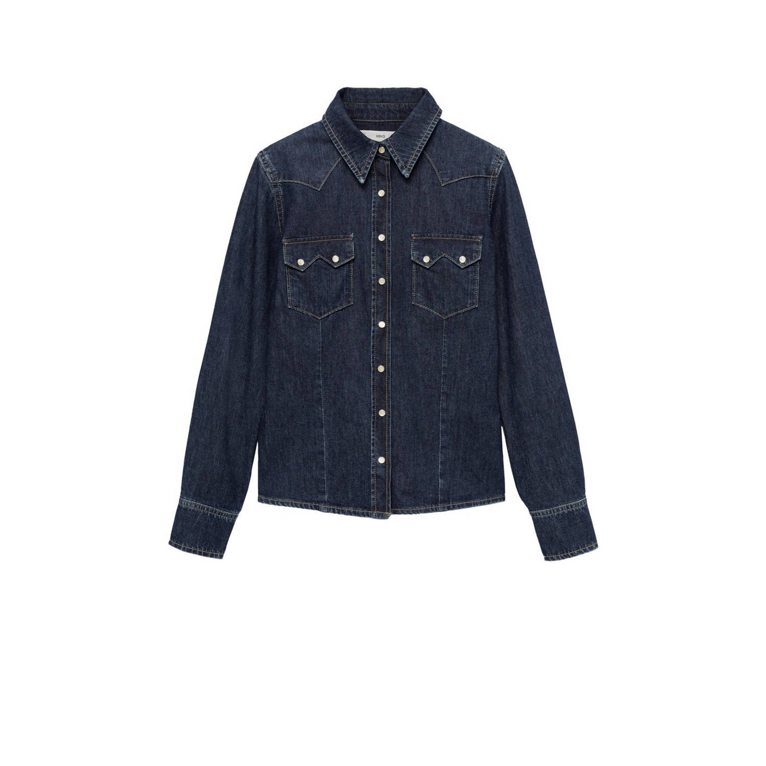 Mango denim blouse dark blue denim