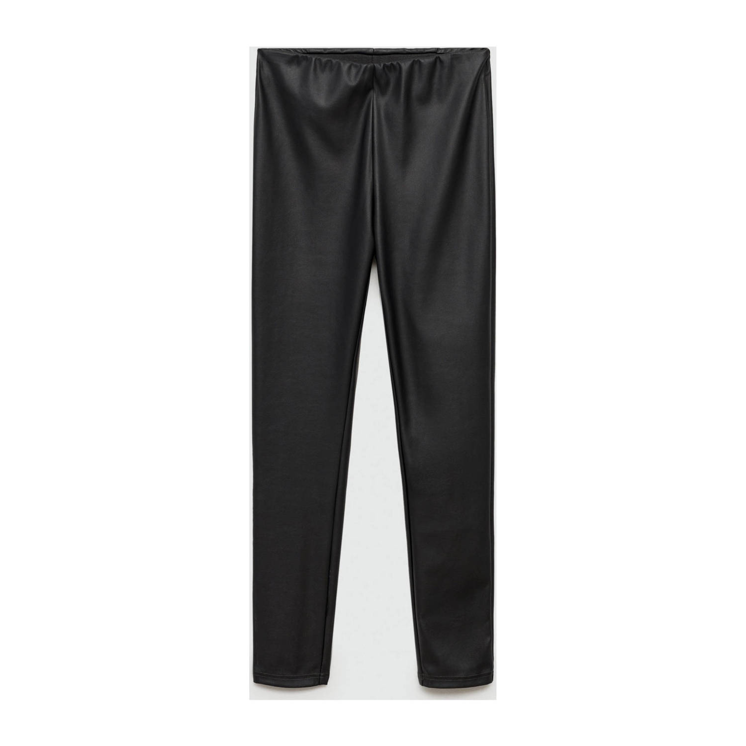 Mango imitatieleren legging zwart