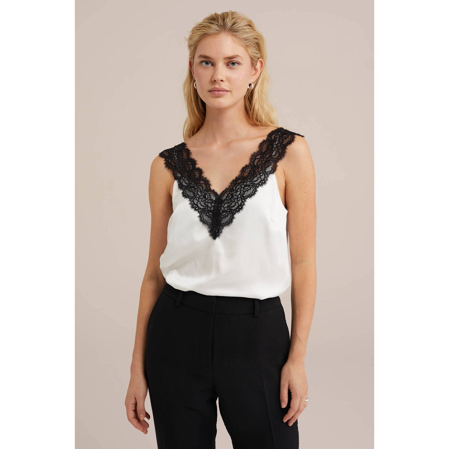 WE Fashion top wit zwart