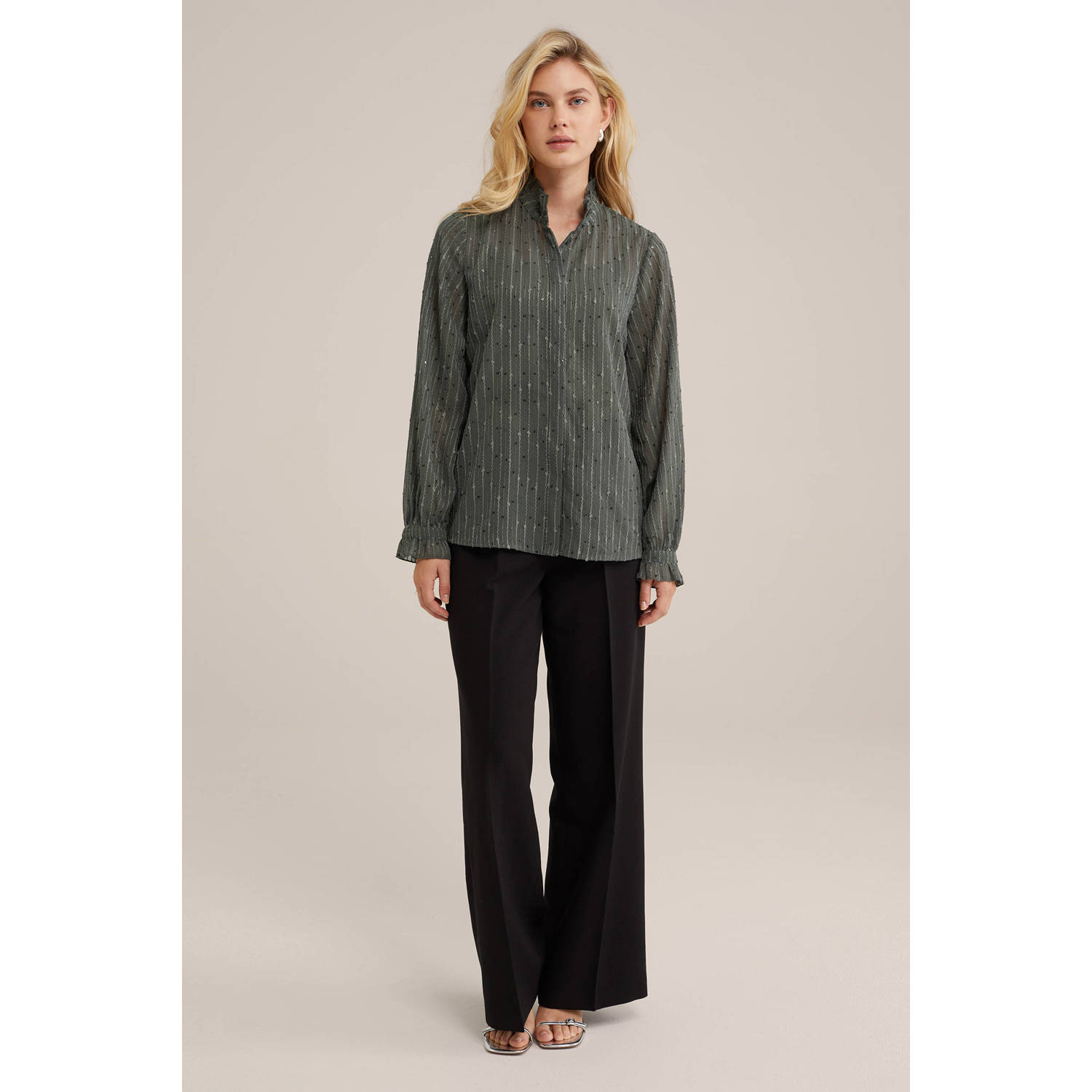 WE Fashion blouse olijfgroen