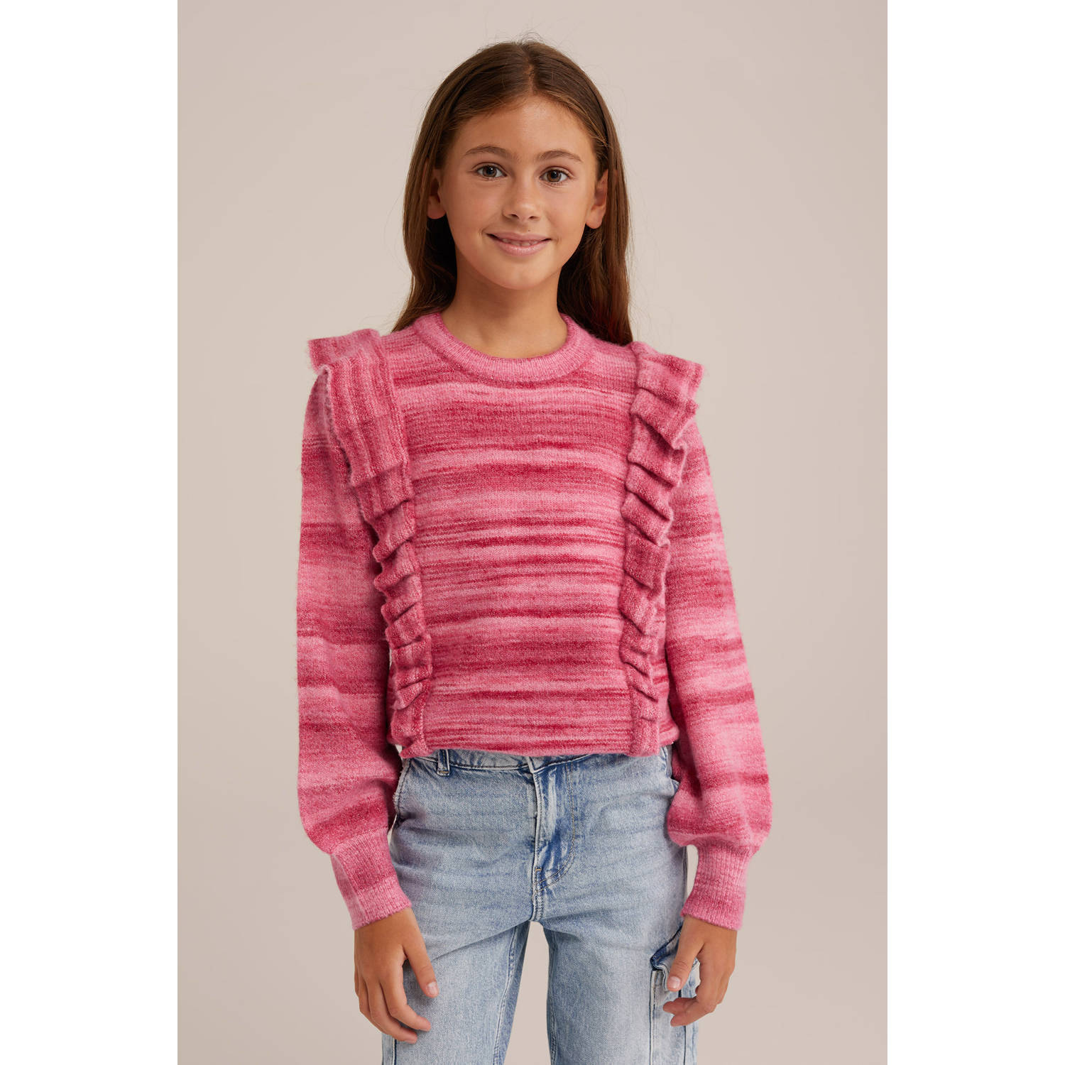 WE Fashion gebreide trui roze