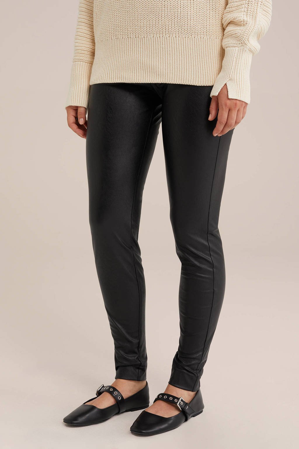 nep leren legging glimmende leren broek