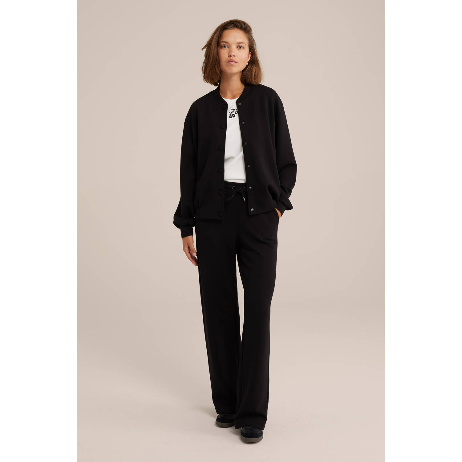 WE Fashion wide leg broek zwart