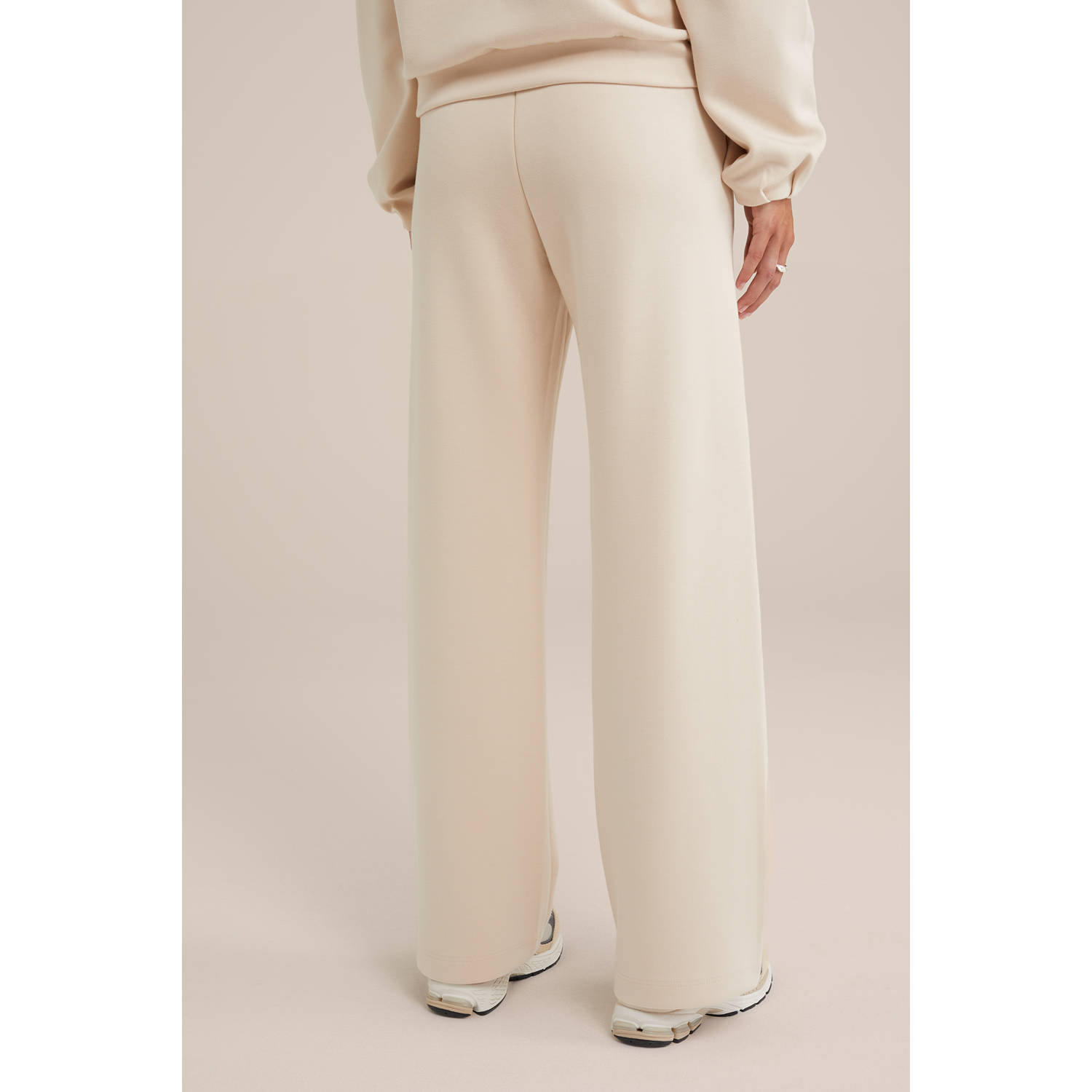 WE Fashion wide leg broek beige