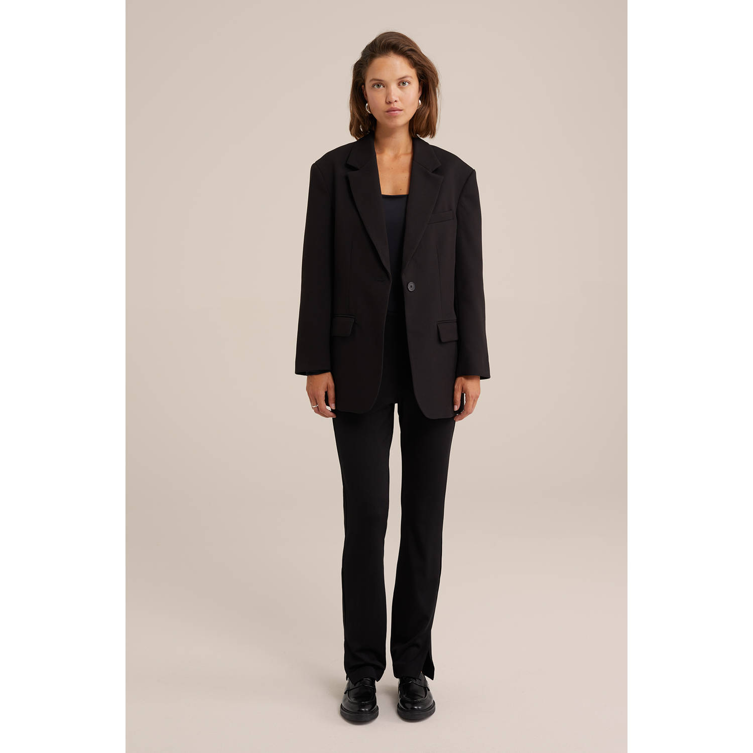 WE Fashion legging met split zwart