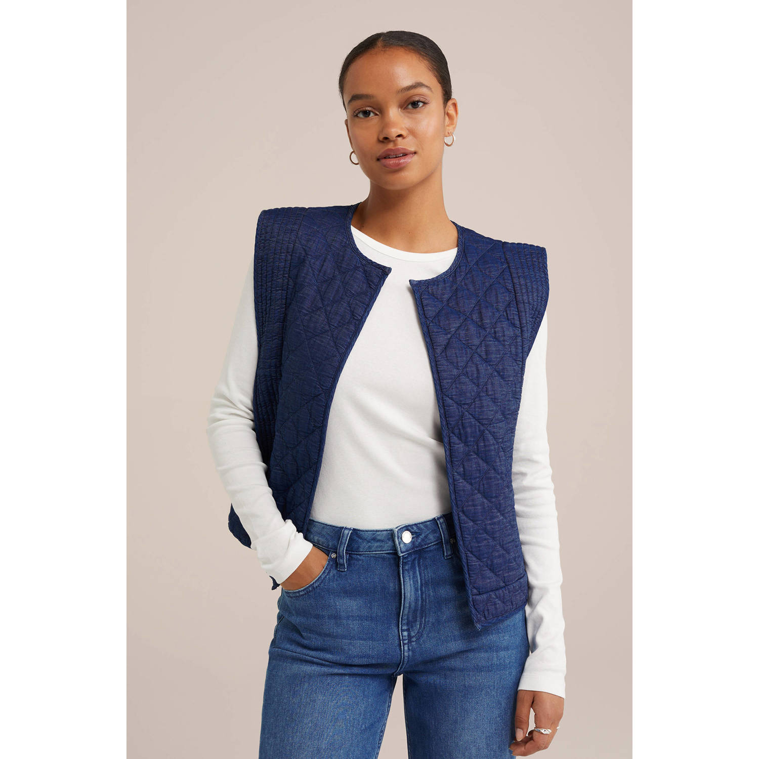 WE Fashion Blue Ridge gilet dark blue denim